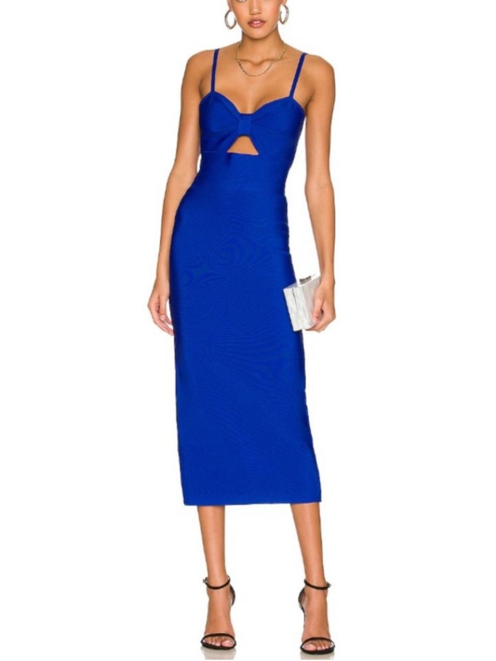 NWT Revolve Elliat Rachel Formal Midi Dress XS Cobalt Blue Wedding Guest Fitted